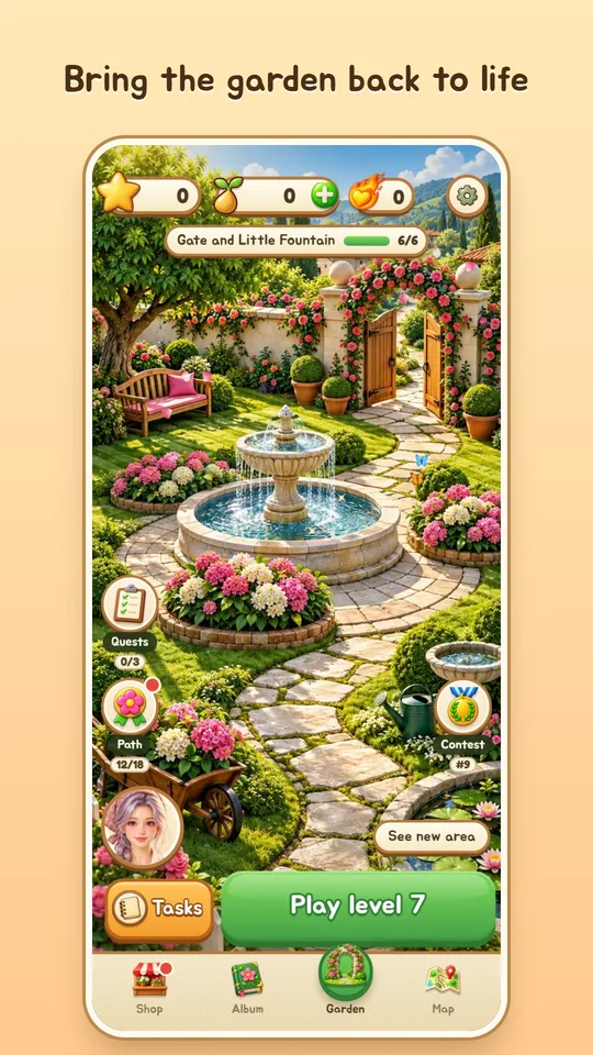 Hexa Garden: Tile Sort 1